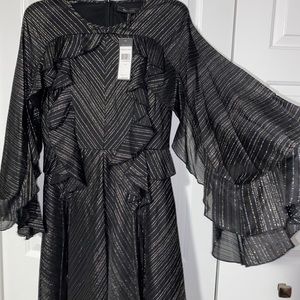 bcbgmaxazria ruffle long sleeve dress